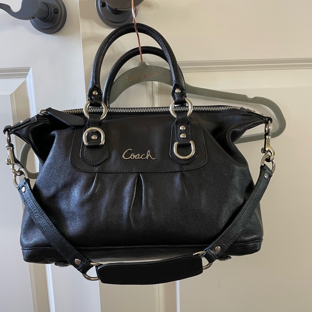 Coach leather black purse